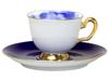 Okura Pottery 100th Anniversary Blue Rose Demitasse Cup & Saucer, Coffee/Tea, Approx. 80cc, Made In Japan, 62c/8011-r