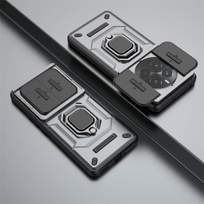 

Для Realme 12 Pro Plus чехол Slide Lens Camera Protect Чехлы для телефонов Realme 12 12Pro+ 5G Магнитный держатель кольца Бронированная задняя крышка Realme 12Pro Plus 5G