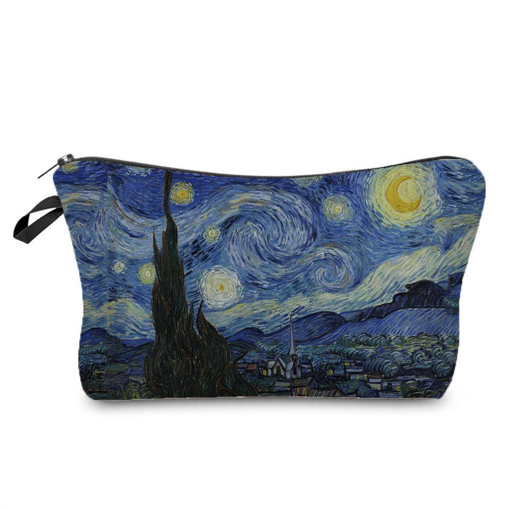 Women Oil painting Print Cosmetic Bag Toiletries Organize Travel Storage Case 6378