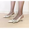 Sexy Buckle Strap Women Pumps Elegant Pointed Toe Thin High Heels Banquet Party Slingback Shoes Ladies High Heels Sandalias