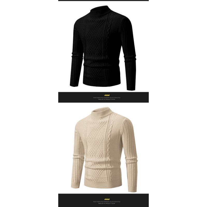 Men S Twisted Knit Sweater Casual Loose Long Sleeve Pullover