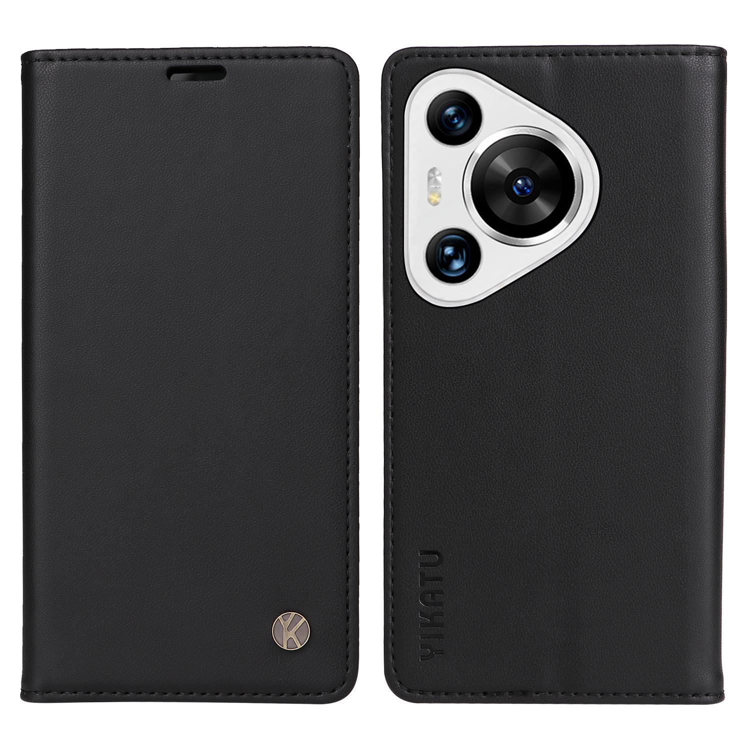 

YIKATU YK-001 For Huawei Pura 70 Pro/Pura 70 Pro+ Case Wallet Flip Leather Phone Cover Hidden Magnetic Black