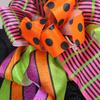 Halloween Spider Door Hanging Decoration with Bowknots Soft Cloth Cartoon Multi-legs Spider Wall Decor Wreath Party Supplies