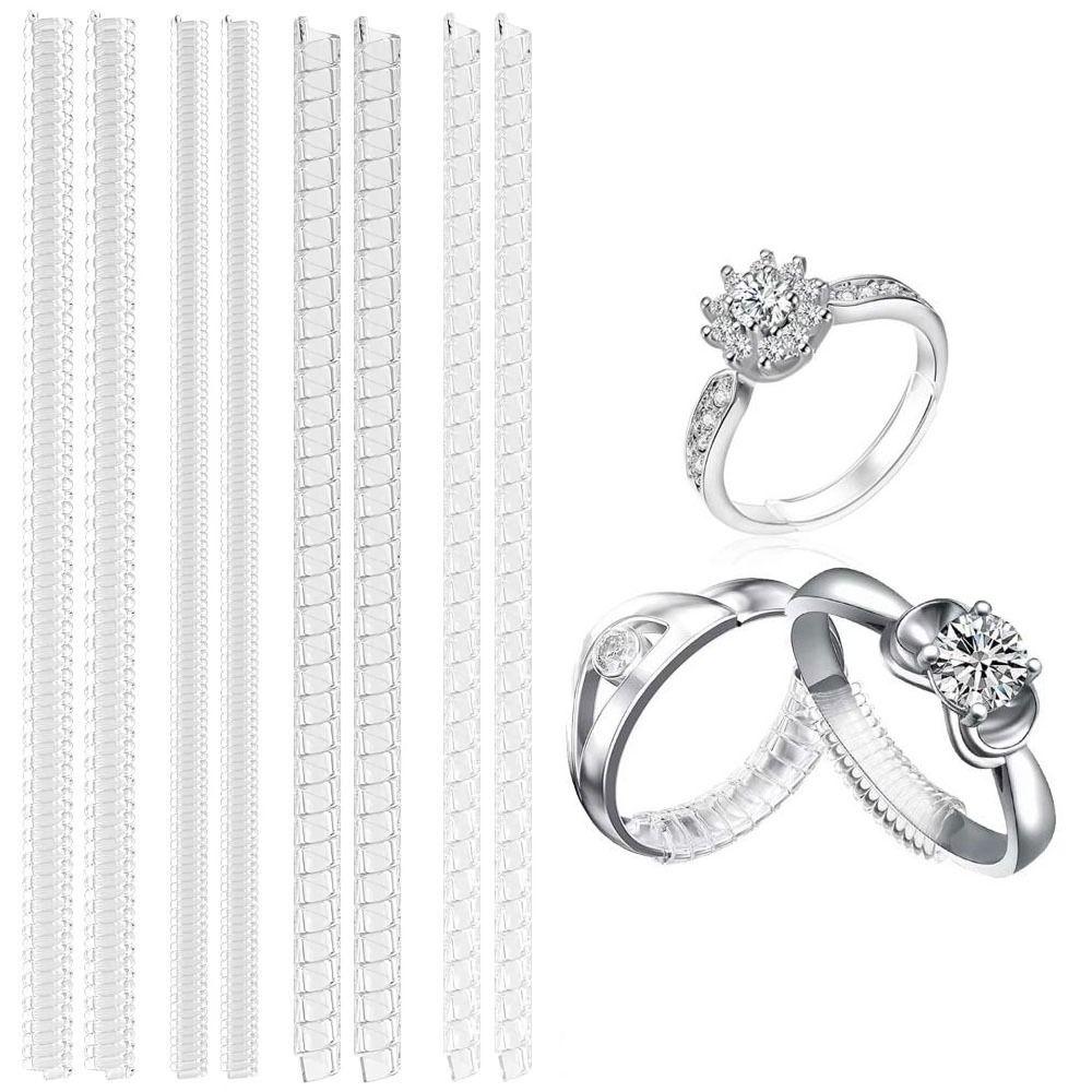 12Pcs Set Clear Ring Guard Tightener Spiral Base Ring Winding Wire Loose Ring Spacers Women
