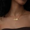 Personalized Stainless Steel English Letter Name Necklace with Cross Flower Design