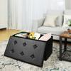 SONGMICS Folding Pouffe/Ottoman With 80 Litre Container and Soft Seat for 2 - 3 People 300 Kg maximum Load Black
