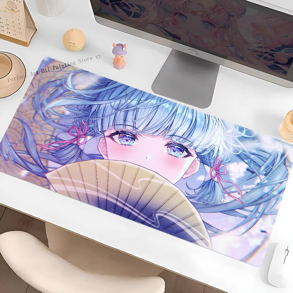Genshin Impact Anime Kamisato Ayaka Mouse Pad Large Gaming Keyboard Mat LockEdge Rubber Computer Office Accessories