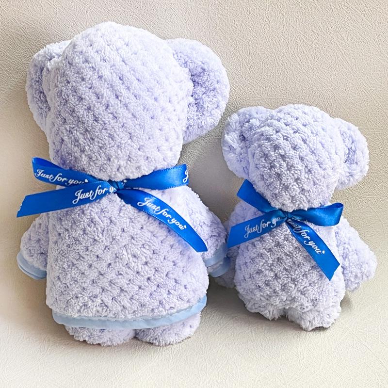 Little Bear Plaid Face Towel - Perfect for Gifts, Festivals, Weddings, Birthdays, and Celebrations Small Bare Bear 30*30cm синий