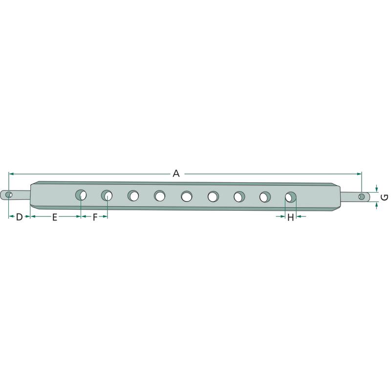 Field boom length 962mm width 80mm 9 holes category 2 trailer hitch 13150