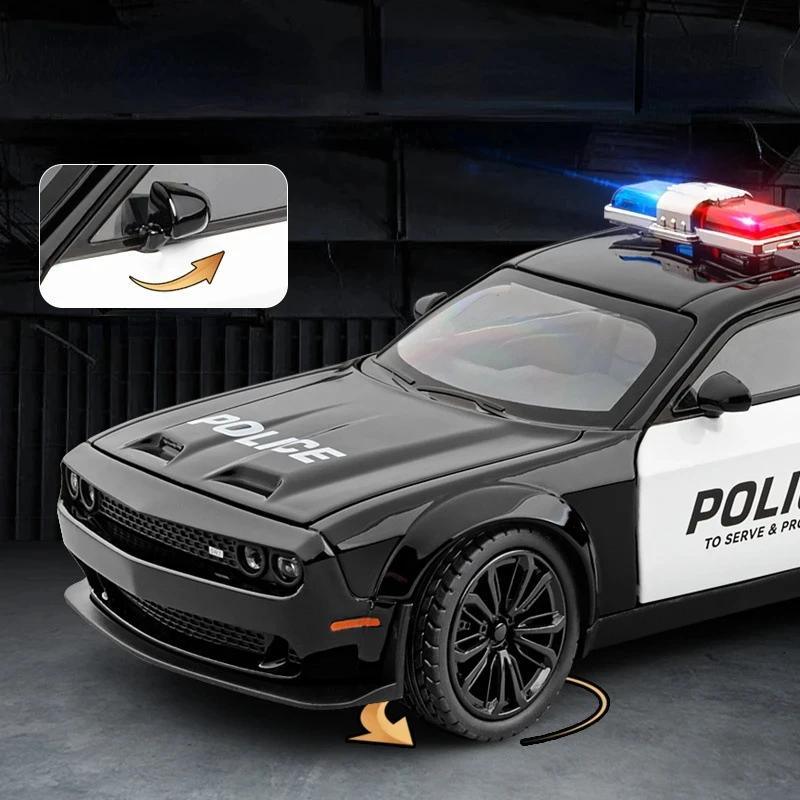 1:22 Challenger Srt Police Car Alloy Cars Toy Diecasts Vehicles Metal Model Car Decoration Kids Gift Boy C385