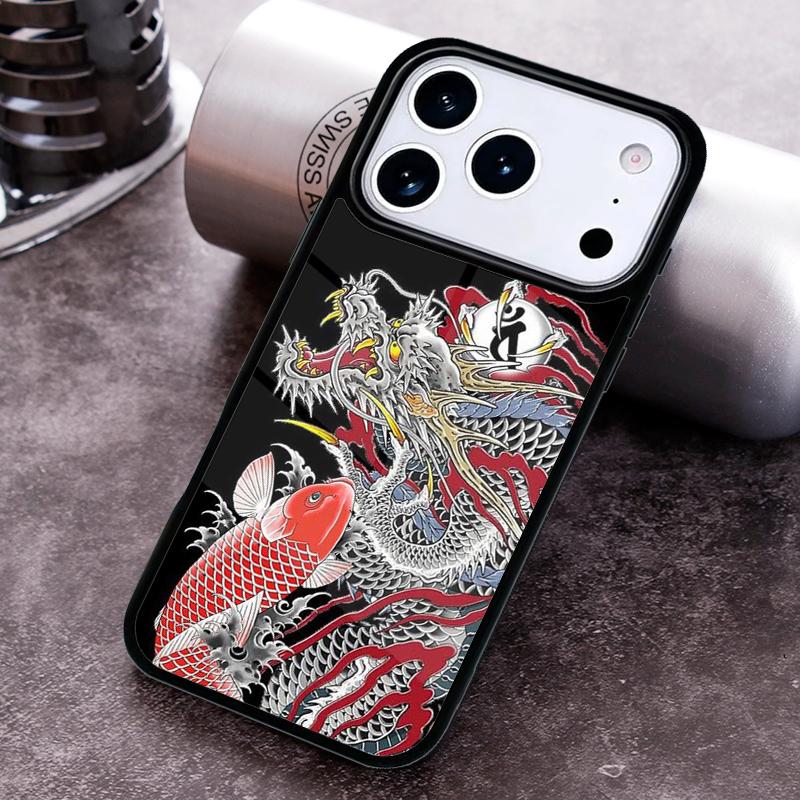 Ancient Japanese Dragon Phone Case For iPhone 17 16 15 14 13 12 11 Pro Max Plus 17Air Soft Silicone Cover