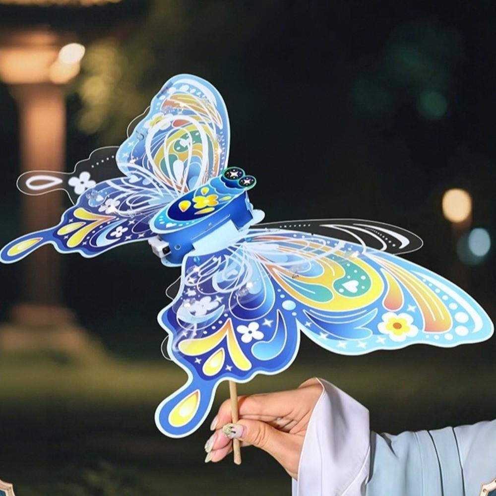 Handmade Mid-Autumn Festival Lantern DIY Material Bag Paper Handheld Glowing Lantern with LED Light Chinese Style
