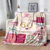 Happy 60th Birthday Celebration Flannel Blanket-Soft and Suitable for Sofas,Beds,Offices,Travel,All Seasons,Great Gift for Holidays and Birthdays.