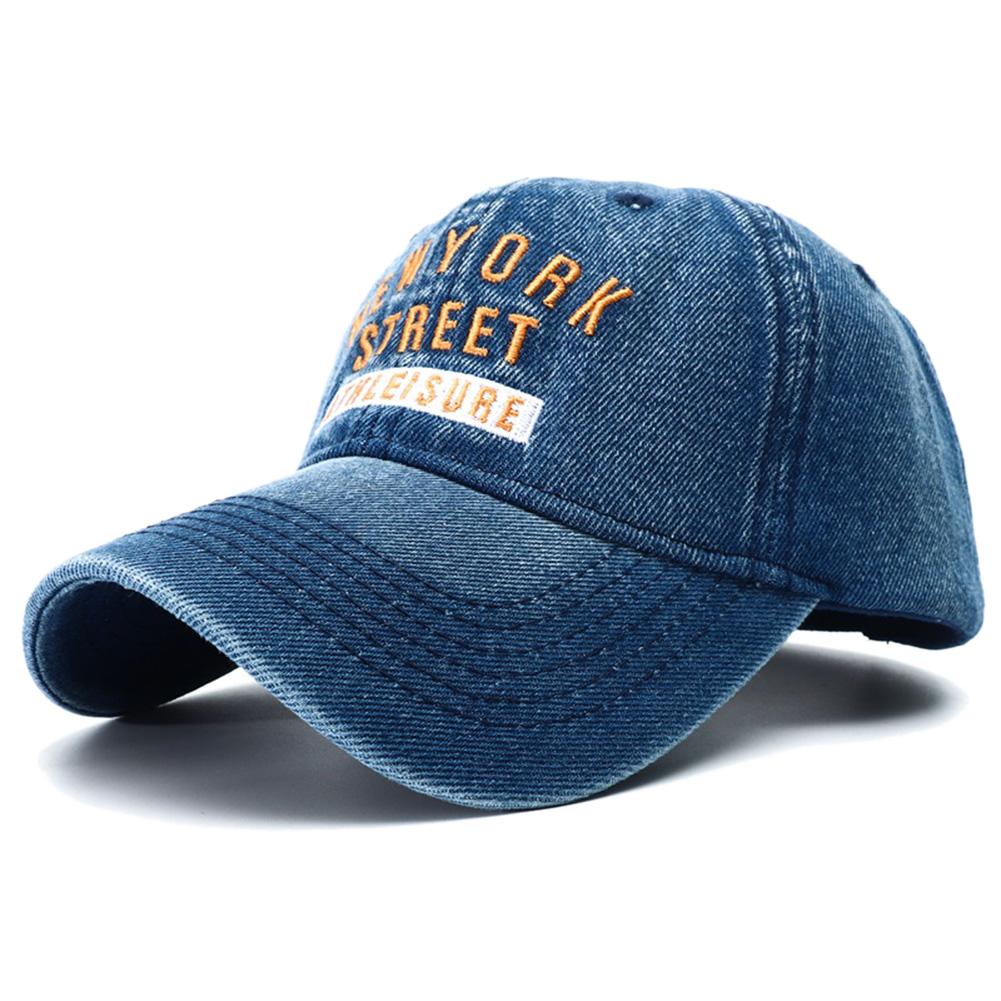 Unisex Vintage New York Stickerei Gewaschener Denim Baseballkappe Verstellbare Snapback Mütze Sonnenschutz Visier Hüte für Männer Frauen