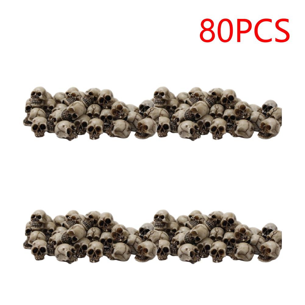 20-100PCS Mini Skull Model Collectable Halloween Skull Head Sculptures Decor Festival Theme Landscape Garden Potted Plant Decor