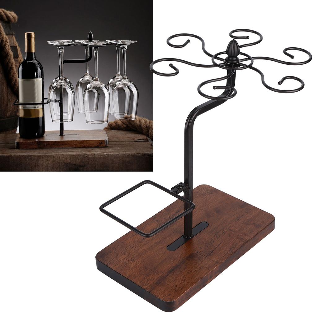 Wine Glass Holder Multifunction Desktop Goblet Drying Rack for Home Kitchen Restaurant BarBlack