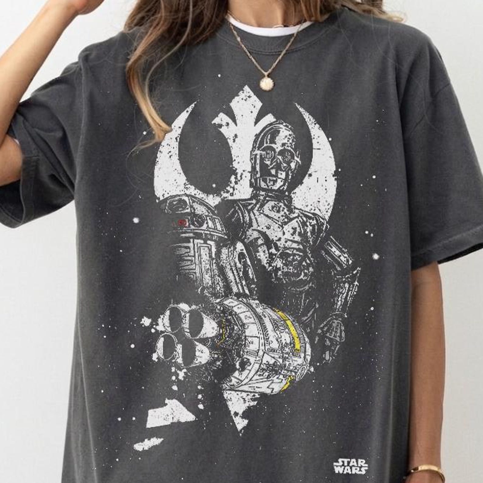 Vintage C-3PO & R2-D2 Shirt - Star Wars Droid Tshirt,Rebel Alliance Shirt,A New Hope Shirt 3XL