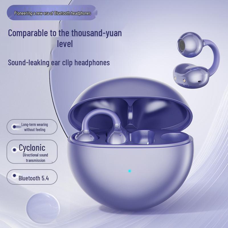 Q72 Wireless Bluetooth Clip-On Earbuds: Noise Cancelling, Long Battery, Comfortable for Sports.