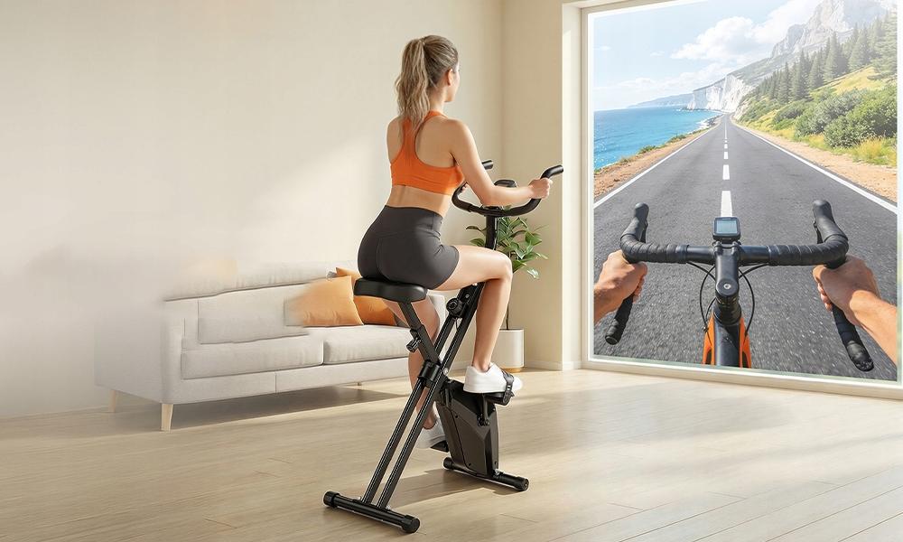 Magnetic Bike Quiet YZJ-508-DZ Folding Exercise Stationary Adjustment 120kg LCD