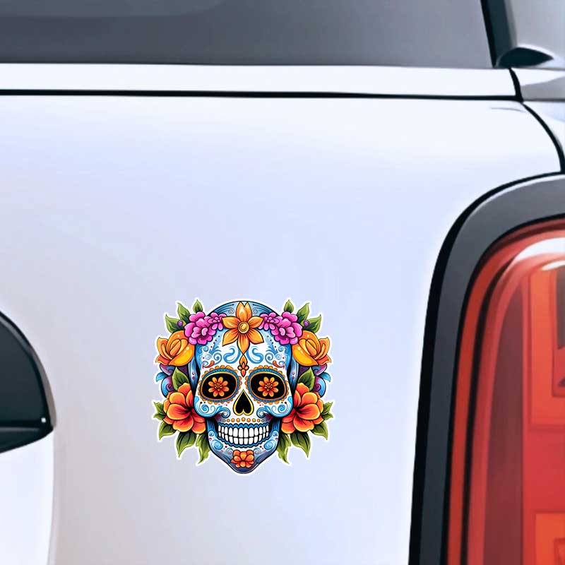 Car Sticker Sugar Skull Waterproof Vinyl Decal on Bumper Rear Window Laptop Self-adhesive Decal For Car Accessories TM410