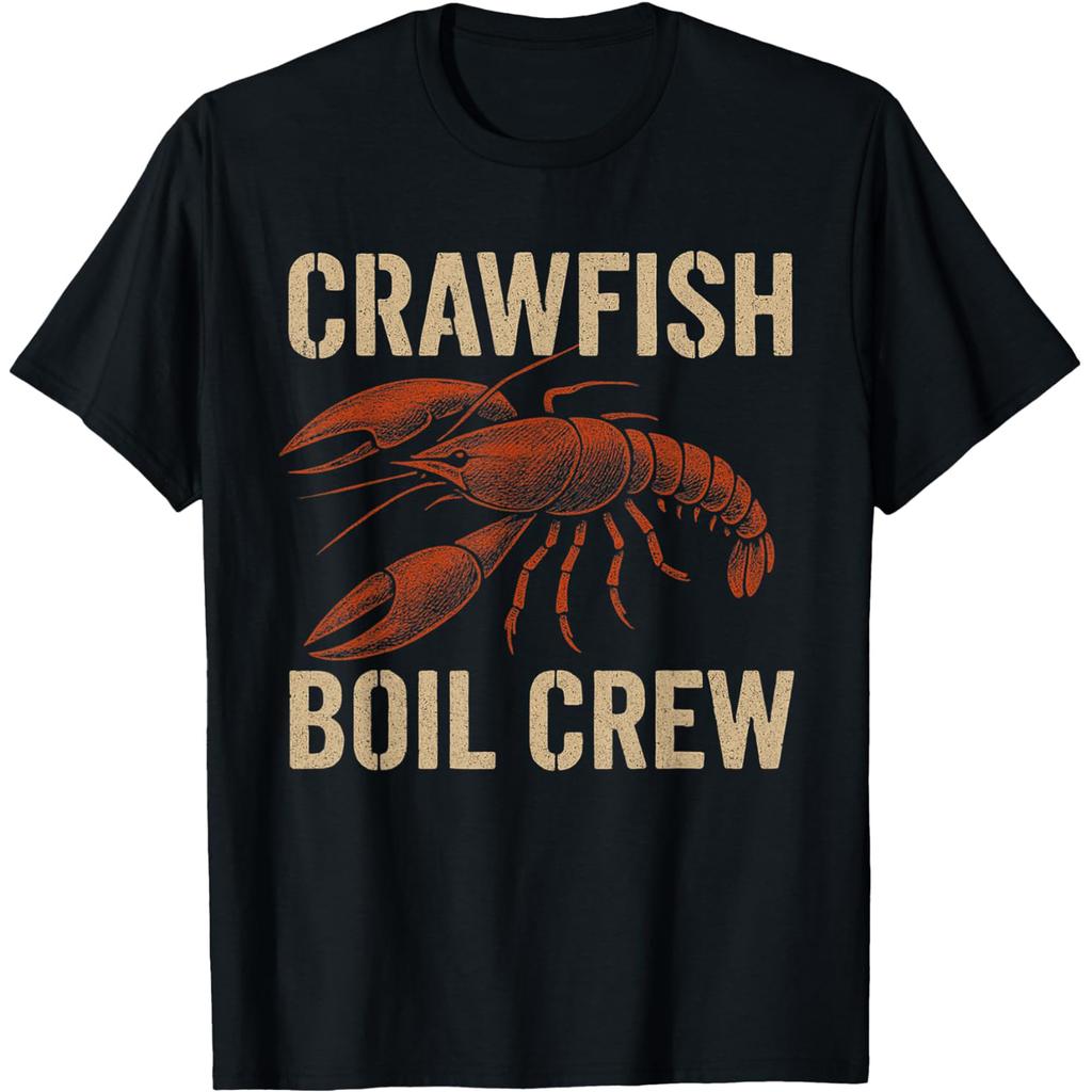Funny Crawfish Boil Crew Party T Shirts Men Women Pure Cotton Humor Streetwear Tee Shirt Short Sleeve Unisex Loose Clothing