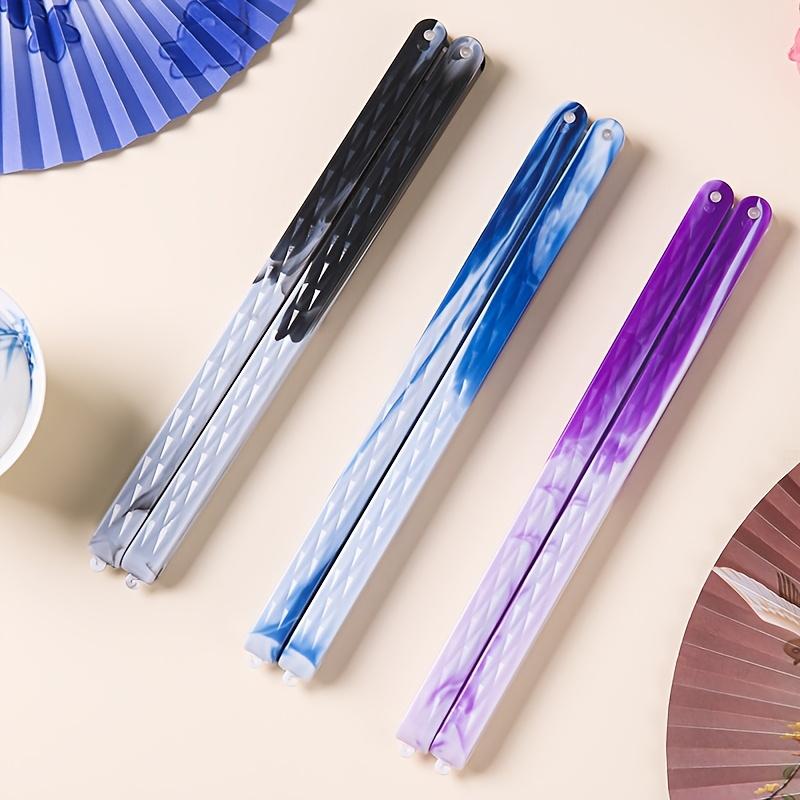 Magnetic Closure Folding Paper Hand Fan, Long Handle with Tassels, Portable Pocket Fan for Easy Carry
