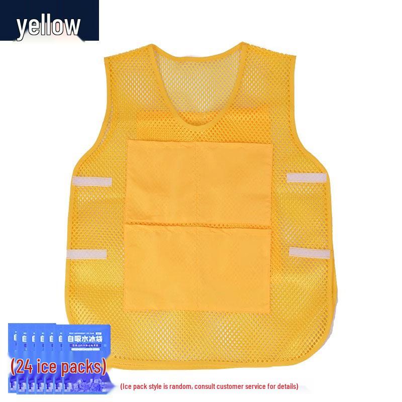 Summer Cooling Vest with Ice Pack: Heatstroke Prevention Workwear for Outdoor Construction