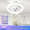 LED RGB Ceiling Fan Light with Remote Control, E27 Base, Dimmable, 360° Rotation for Bedroom