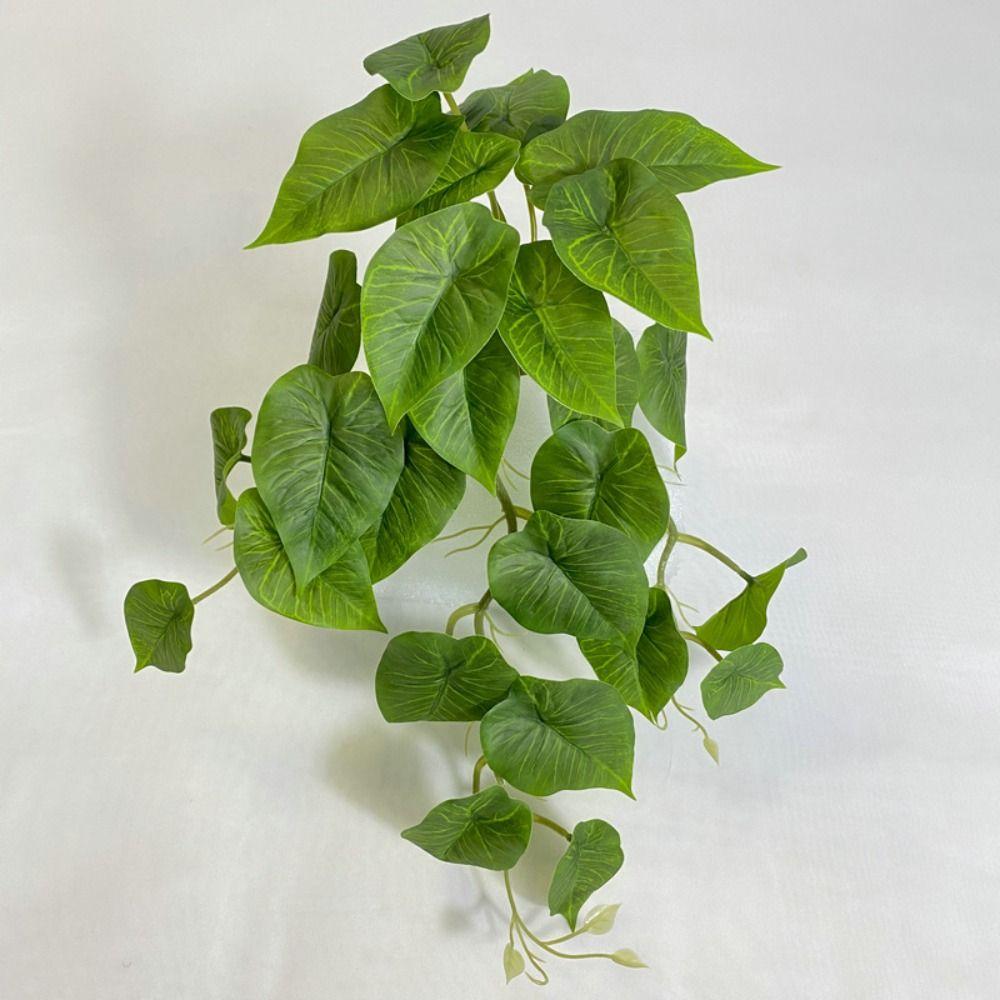 Real Touch Artificial Green Plant Leaves Plastic Fake Hanging Plants  Wedding Party Decor