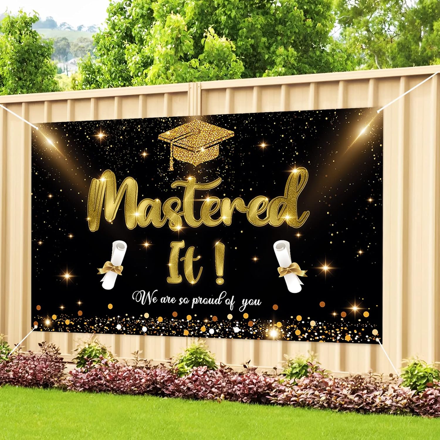 Labakita Mastered It Backdrop Banner, Masters Graduation Decorations, Masters Degree Graduation Banner, Grad Party Decorations 2026 Indoor