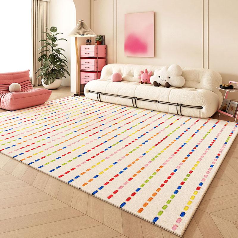Cream Style Rugs for Bedroom Anti-slip Lounge Floor Mat Large Area Living Room Decoration Plush Carpet Fluffy Soft Cloakroom Rug