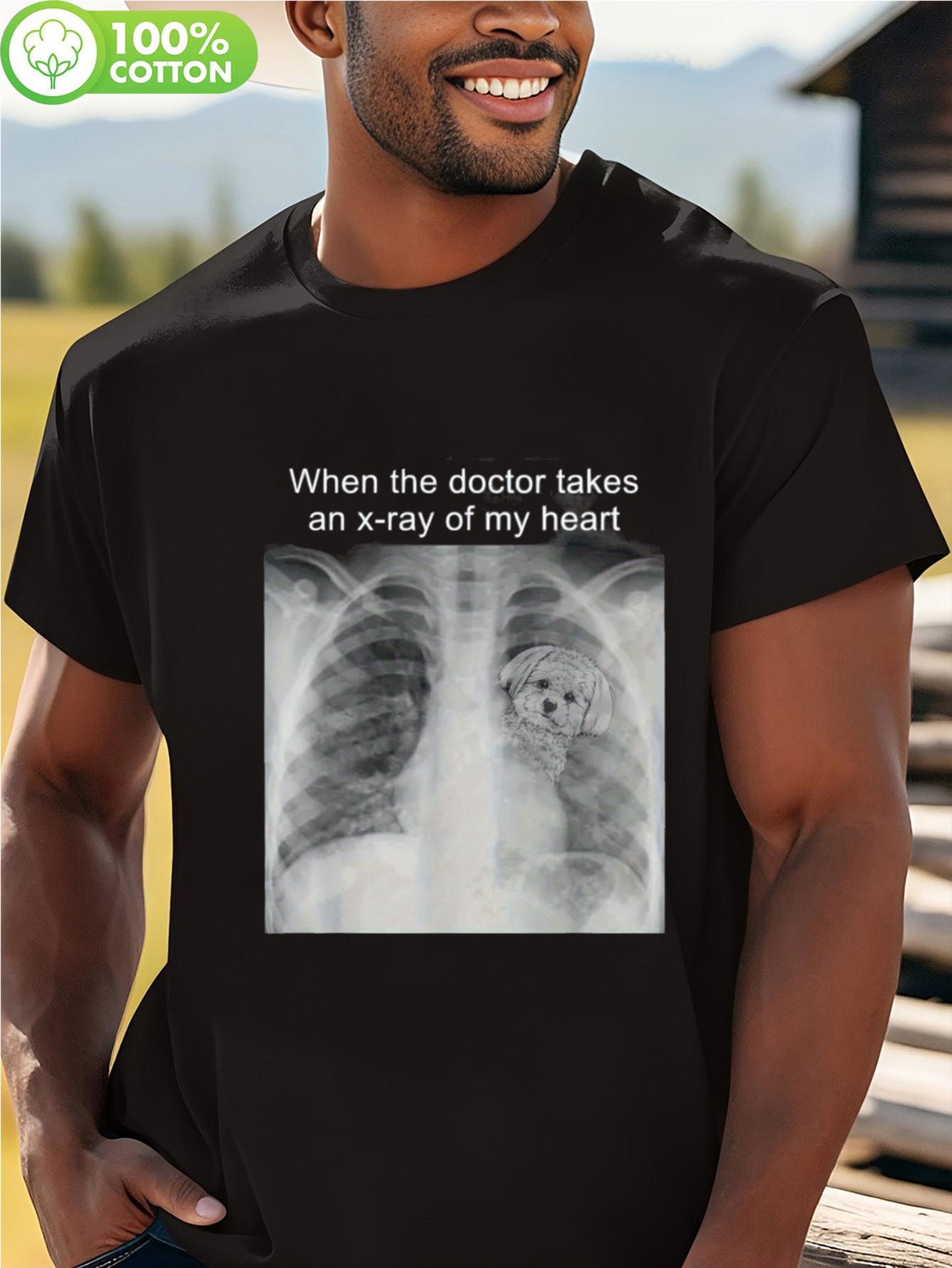 

Humorous X-Ray Heart Pattern T-Shirt - 100% Cotton XXL