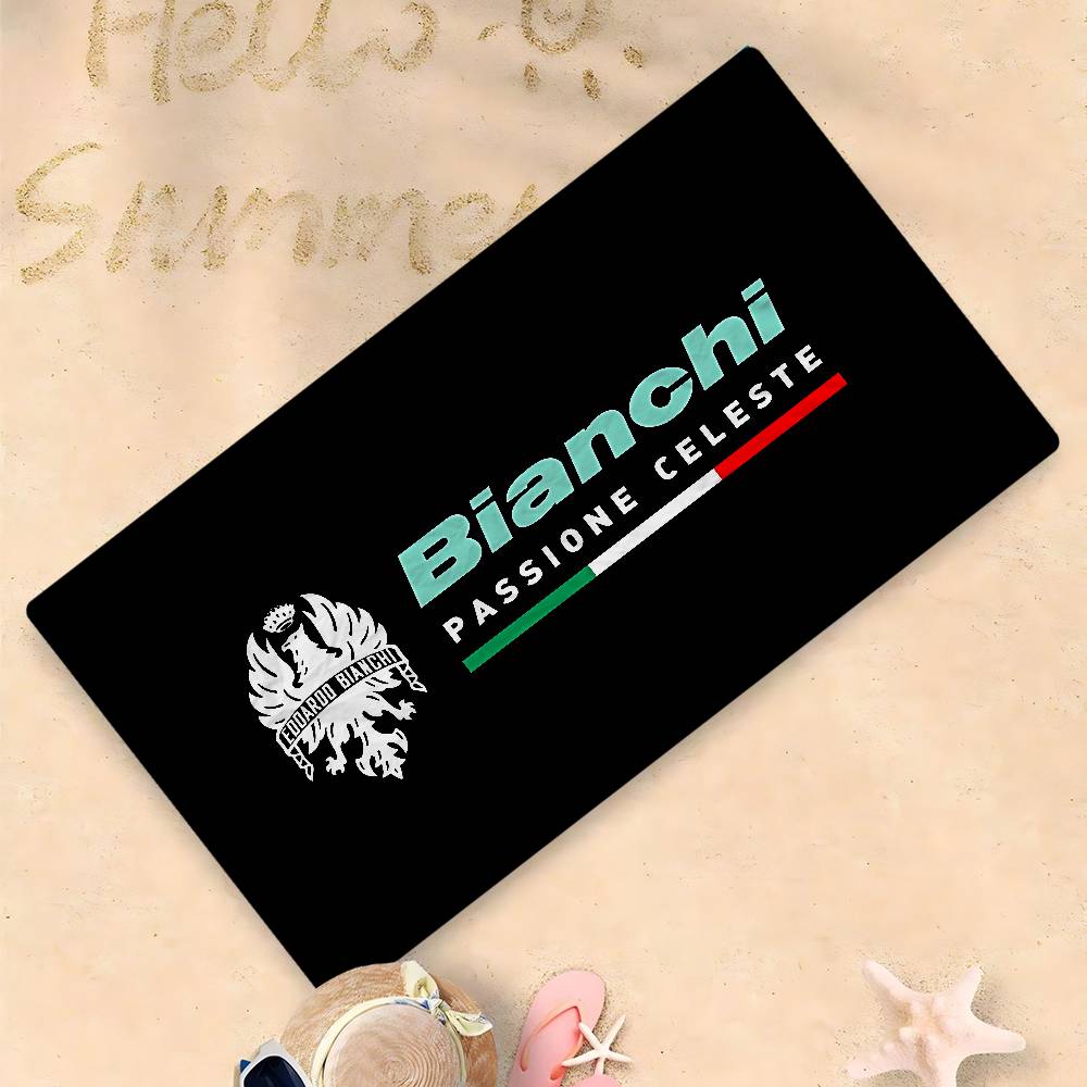 B-bianchi-S Bicycle Logo Microfiber Blanket Quick Drying Beach Towels Oversized Printing Super Absorbent Pool Towel Blanket