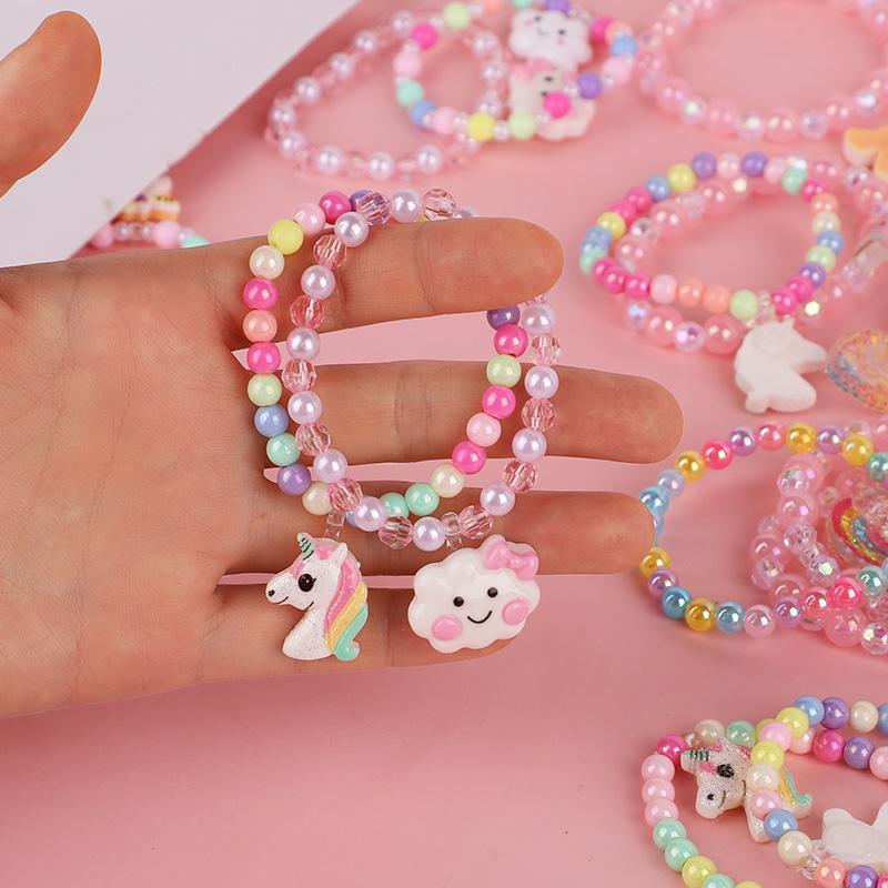 8Pcs/set Rainbow Unicorn Cloud Bracelets Kids Girls Unicorn Birthday Party Favors Goodie Pinata Filler Guests Gift Baby Shower
