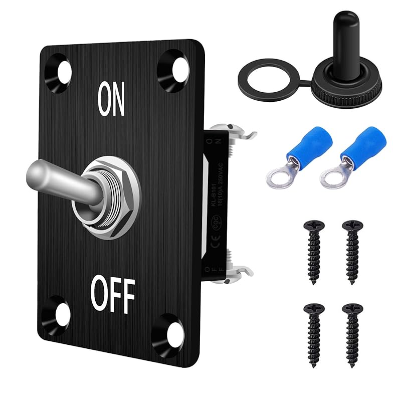 Weideer Toggle Switch 12V 30A Heavy Duty Waterproof Toggle Switch ON/Off 2 Pin 2 Position SPST with Mounting Panel Waterproof Cap for Auto Car Marine