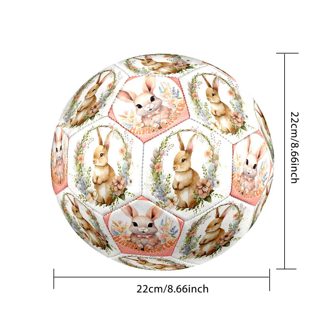 Easter Bunny Floral Wreath Celebration Size 5 Soccer Ball Machinestitched Indooroutdoor Training And Matches Surprise Collection Gift Perfect Birthday