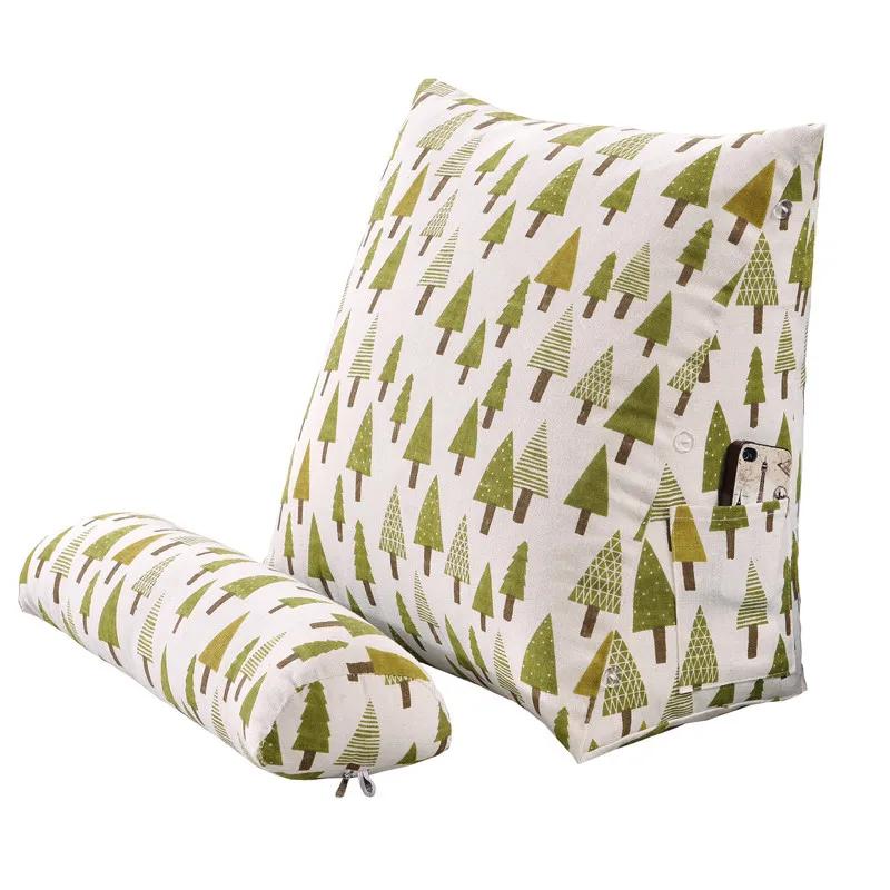 2025 new cotton and linen printed triangular cushion cylindrical pillow core triangular backrest triangular throw pillow medium 45x22x50cm 1pcs 5980₽