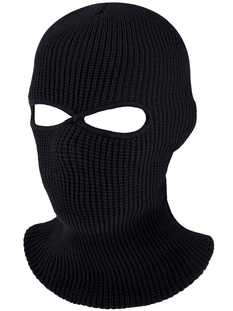 2-Hole Knitted Full Face Cover Cap Ski Neck Gaiter Winter Balaclava Warm Knit Beanie For Outdoor Sports Funny Party Riding Hat