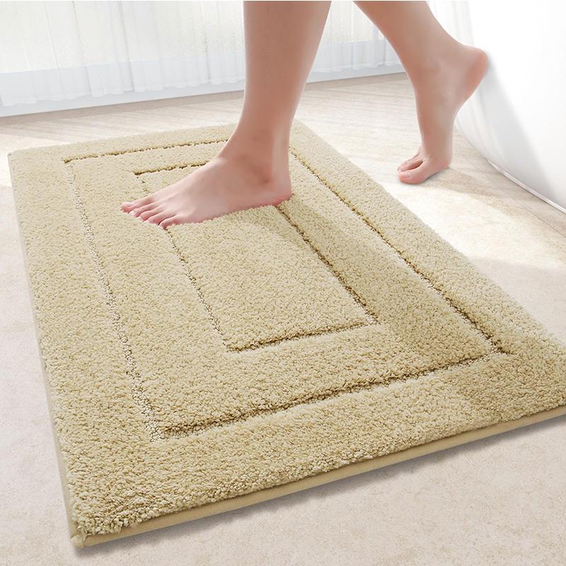 Kitinjoy Fur Bathroom Rugs Soft and Absorbent Microfiber Bath Rug Non-Slip Shaggy Shower Carpet Machine Wash Dry Bath Floor Mats