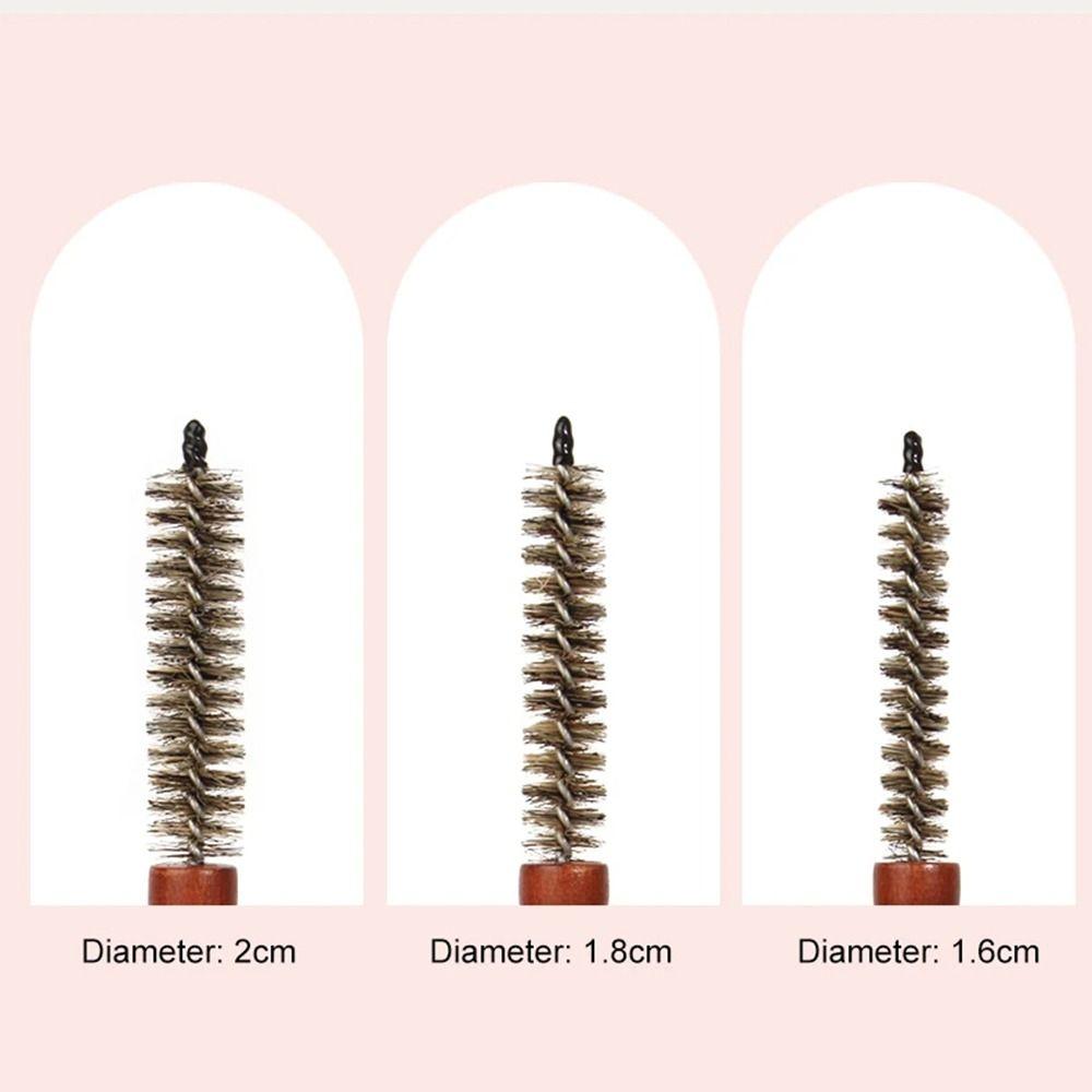 Antistatic Properties Mini Curling Comb Solid Wood Handle Hair Rolling Brush  Scalp Massage