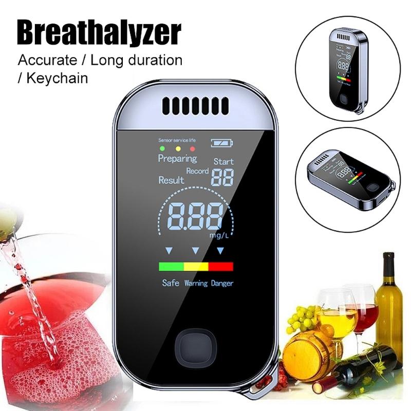 Alcohol Detector for Drunk Driving Tester Digital LCD Screen Breathalyzer Test