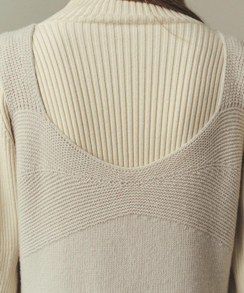 Awi Wool Blend Knit Dress_Light Gray
