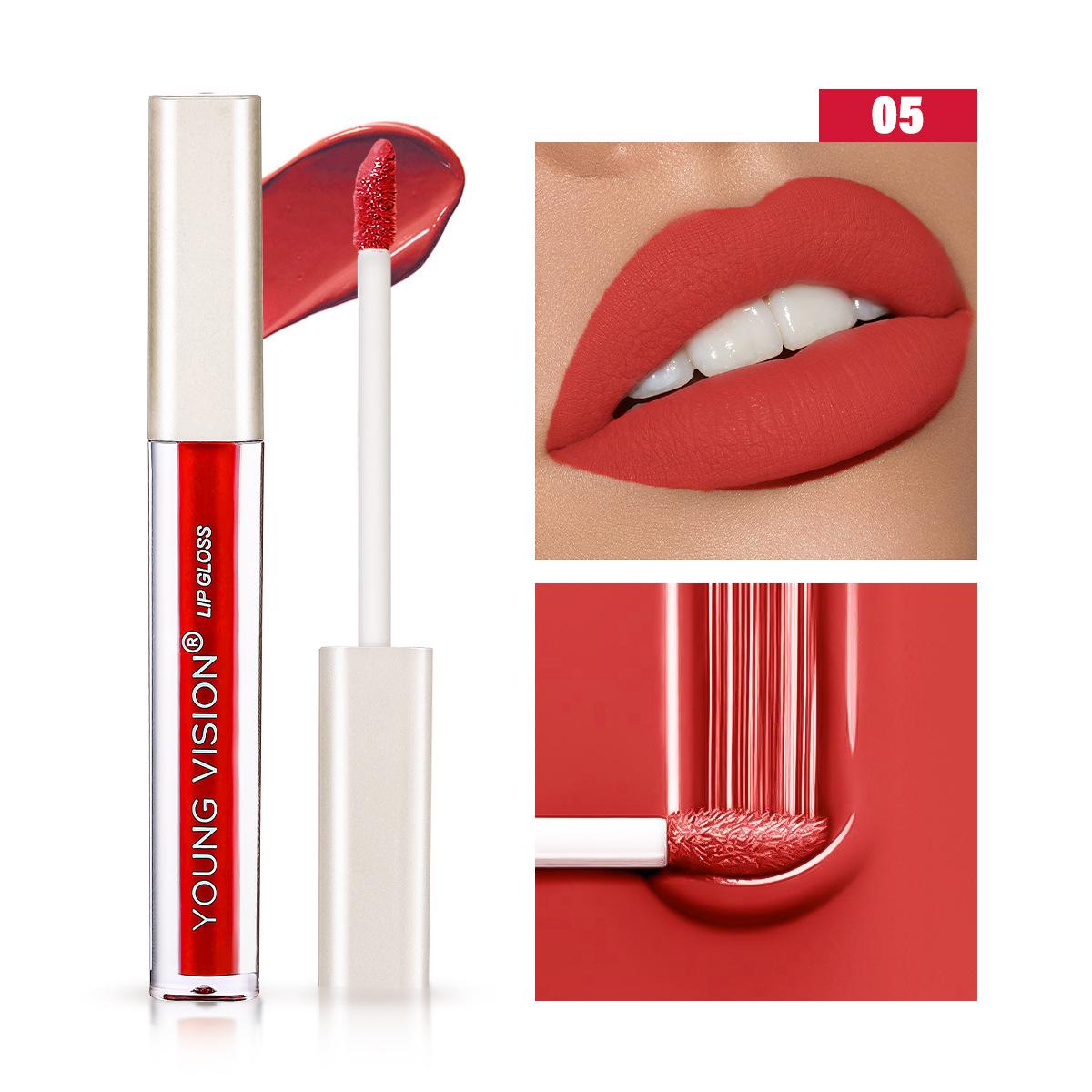 

6-цветный бархатный блеск для губ Водостойкий Не легко размазывается Не легко испачкается Легко наносится Макияж Блеск для губ Doodle Жидкая бархатная помада 05#