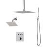 Shower Faucet Set, 305 mm Thermostatic Ceiling Mount Rainfall Shower System with 152 mm Wall Mount Head and 2 in 1 Handheld Spray, 3-Function Dual