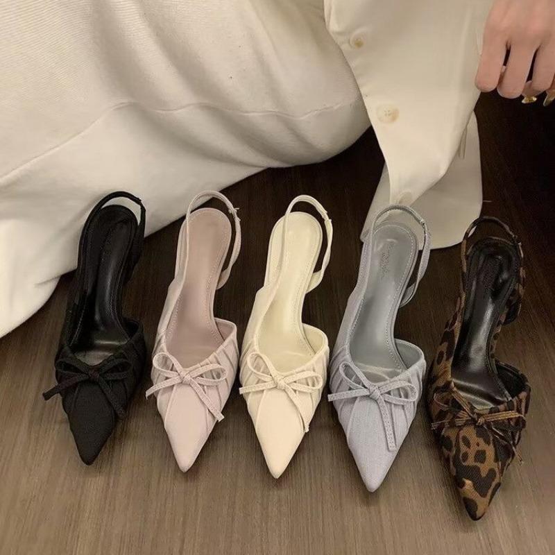 Summer Pointed Toe High Heel luxury Women Sandals Fashion Butterfly-knot Shoes Design Style Banquet Party Sandals talons femme