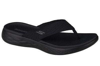On The Go 600 Sunny, Dames zwarte Teenslippers