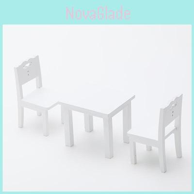 Wooden Dollhouse Mini Furniture Set With White Pink Blue Kids Room Decor For Children