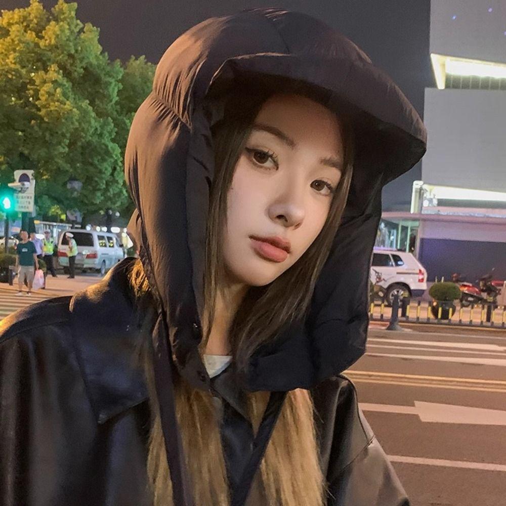 Thickened Ear Protection Hat Down Cotton Pullover Caps Fashion Warm Hats for Women