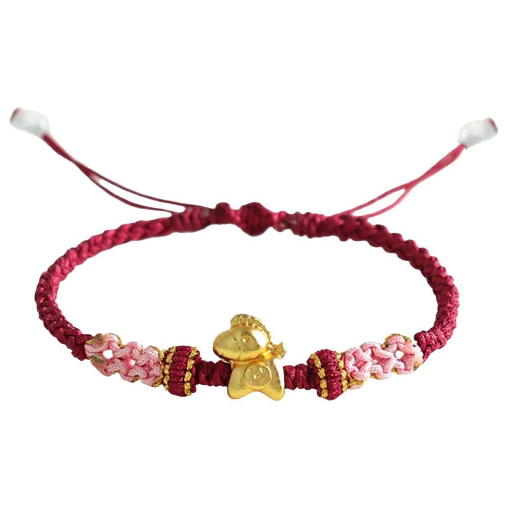 New Year Of Horse Bracelet Animal Amulet Bracelets Adjustable Red Rope Handmade Braided Bracelet Gifts For Women & Men & Friends