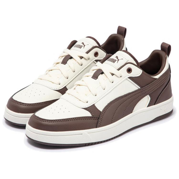 Puma Dribble Warm White Chestnut Brown Unisex Sneakers 400326-06